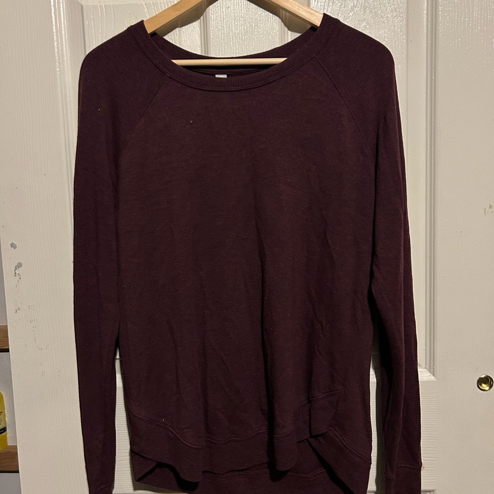 Athleta Deep Burgundy Crew Neck Sweater